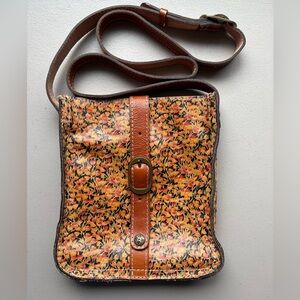 Patricia Nash Venezia Pouch Painted Ditsy Floral Italian Leather Crossbody Bag